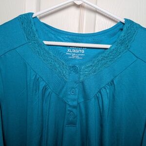 NWT Silverts Adaptive Nightgown XL Open Back Gown Assisted Dressing Teal